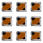 Polka Dots - Black on Brown Mega Link Italian Charm (9 pack)