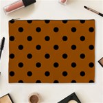 Polka Dots - Black on Brown Cosmetic Bag (XL)