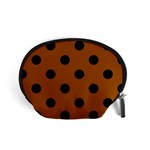Polka Dots - Black on Brown Accessory Pouch (Small)