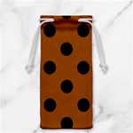 Polka Dots - Black on Brown Jewelry Bag