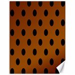 Polka Dots - Black on Brown Canvas 12  x 16 