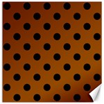 Polka Dots - Black on Brown Canvas 20  x 20 