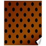 Polka Dots - Black on Brown Canvas 20  x 24 