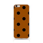 Polka Dots - Black on Brown Apple iPhone 6/6S Silicone Case (Transparent)