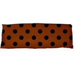 Polka Dots - Black on Brown Body Pillow Case (Dakimakura) (One Side)