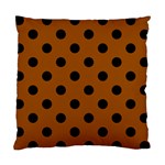 Polka Dots - Black on Brown Standard Cushion Case (One Side)