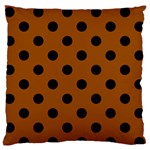 Polka Dots - Black on Brown Standard Flano Cushion Case (Two Sides)