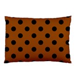 Polka Dots - Black on Brown Pillow Case (One Side)