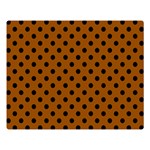 Polka Dots - Black on Brown Double Sided Flano Blanket (Large)