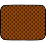 Polka Dots - Black on Brown Double Sided Fleece Blanket (Mini)