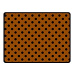Polka Dots - Black on Brown Fleece Blanket (Small) (One Side)