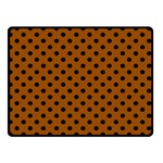 Polka Dots - Black on Brown Double Sided Fleece Blanket (Small) (Two Sides)