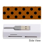 Polka Dots - Black on Brown Memory Card Reader (Stick)
