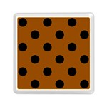 Polka Dots - Black on Brown Memory Card Reader with Storage (Square)