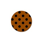 Polka Dots - Black on Brown Golf Ball Marker