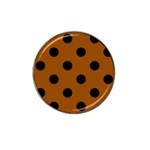 Polka Dots - Black on Brown Hat Clip Ball Marker (4 pack)