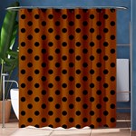 Polka Dots - Black on Brown Shower Curtain 60  x 72  (Medium)