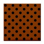 Polka Dots - Black on Brown Face Towel