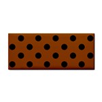 Polka Dots - Black on Brown Hand Towel