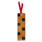 Polka Dots - Black on Brown Small Book Mark