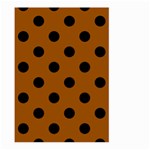 Polka Dots - Black on Brown Large Garden Flag (Two Sides)