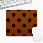Polka Dots - Black on Brown Large Mousepad