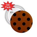 Polka Dots - Black on Brown 2.25  Button (100 pack)