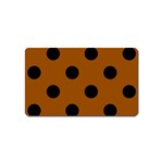 Polka Dots - Black on Brown Magnet (Name Card)