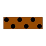 Polka Dots - Black on Brown Sticker Bumper (10 pack)