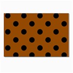 Polka Dots - Black on Brown Postcard 4  x 6 
