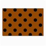 Polka Dots - Black on Brown Postcard 5  x 7 