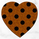 Polka Dots - Black on Brown Jigsaw Puzzle (Heart)