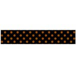 Polka Dots - Brown on Black Flano Scarf (Large)