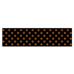 Polka Dots - Brown on Black Satin Scarf (Oblong)