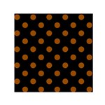 Polka Dots - Brown on Black Small Satin Scarf  (Square)