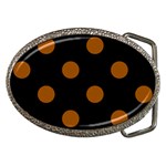Polka Dots - Brown on Black Belt Buckle