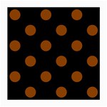 Polka Dots - Brown on Black Medium Glasses Cloth (2 Sides)