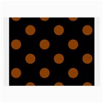 Polka Dots - Brown on Black Large Glasses Cloth (2 Sides)