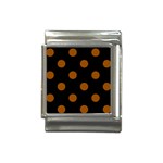 Polka Dots - Brown on Black Italian Charm (13mm)