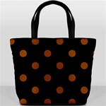 Polka Dots - Brown on Black Bucket Bag