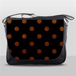 Polka Dots - Brown on Black Messenger Bag