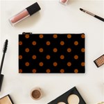 Polka Dots - Brown on Black Cosmetic Bag (S)