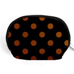 Polka Dots - Brown on Black Accessory Pouch (Medium)