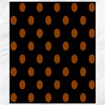Polka Dots - Brown on Black Canvas 8  x 10 