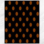 Polka Dots - Brown on Black Canvas 11  x 14 