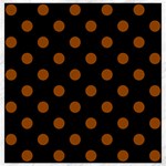 Polka Dots - Brown on Black Canvas 20  x 20 
