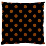 Polka Dots - Brown on Black Large Cushion Case (Two Sides)