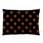 Polka Dots - Brown on Black Pillow Case (Two Sides)