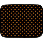 Polka Dots - Brown on Black Fleece Blanket (Mini)