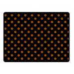 Polka Dots - Brown on Black Fleece Blanket (Small) (One Side)